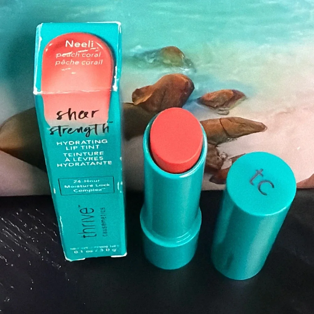 Thrive Causemetics Sheer Strength Hydrating Lip Tint Neeli Peach Coral 0.1oz NEW